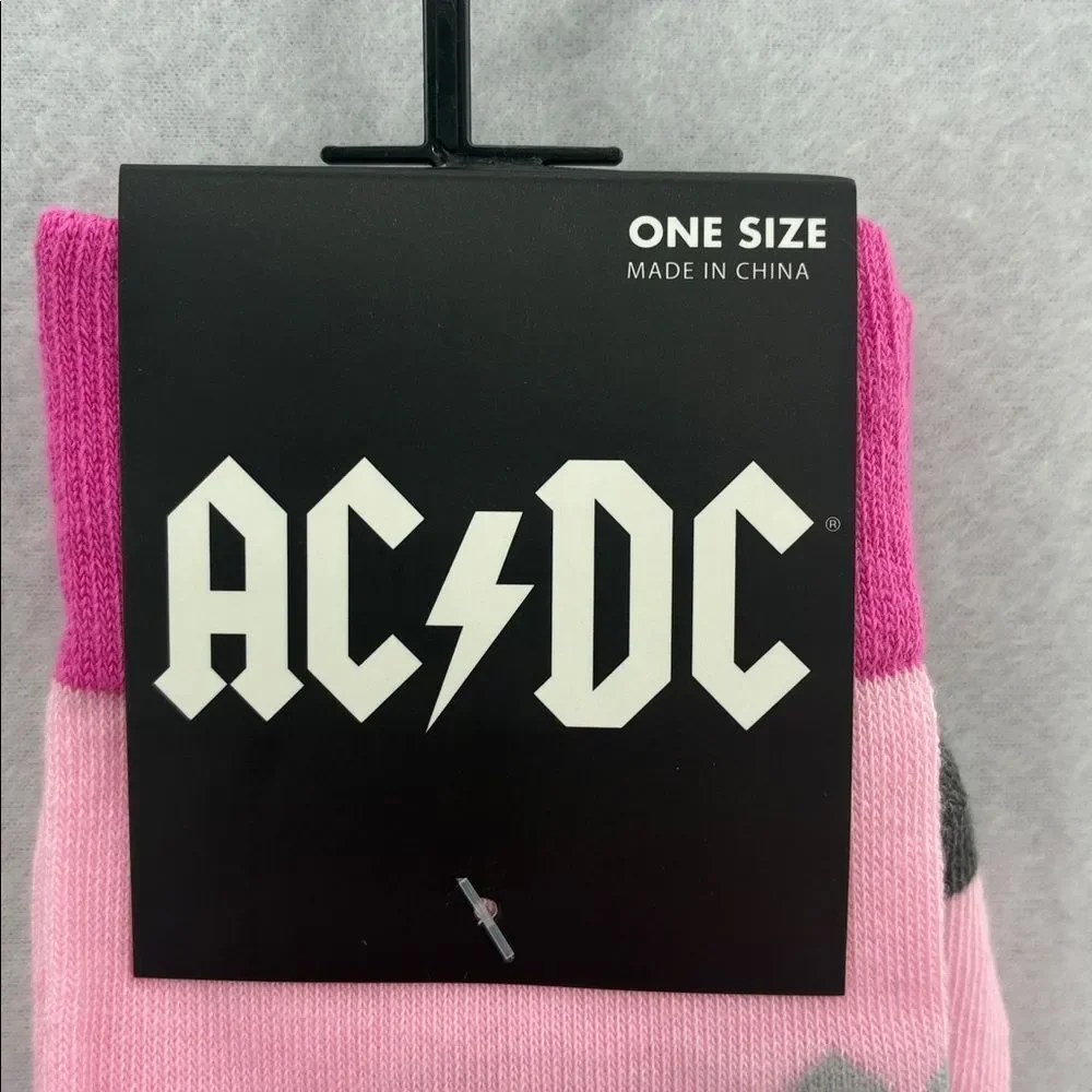 AC/DC Pink and Gray Men's Socks size 7-12